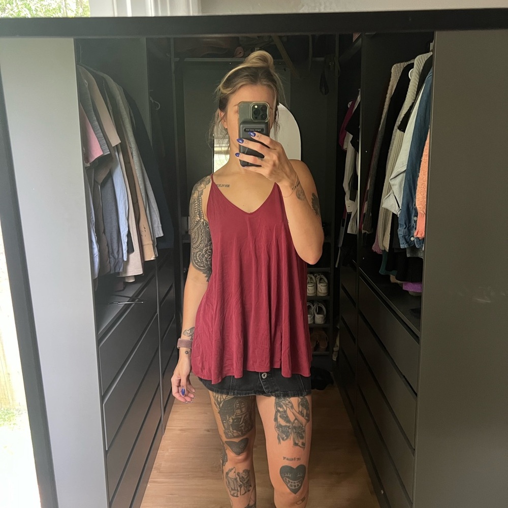 Silence + Noise Deep Red Tank Top